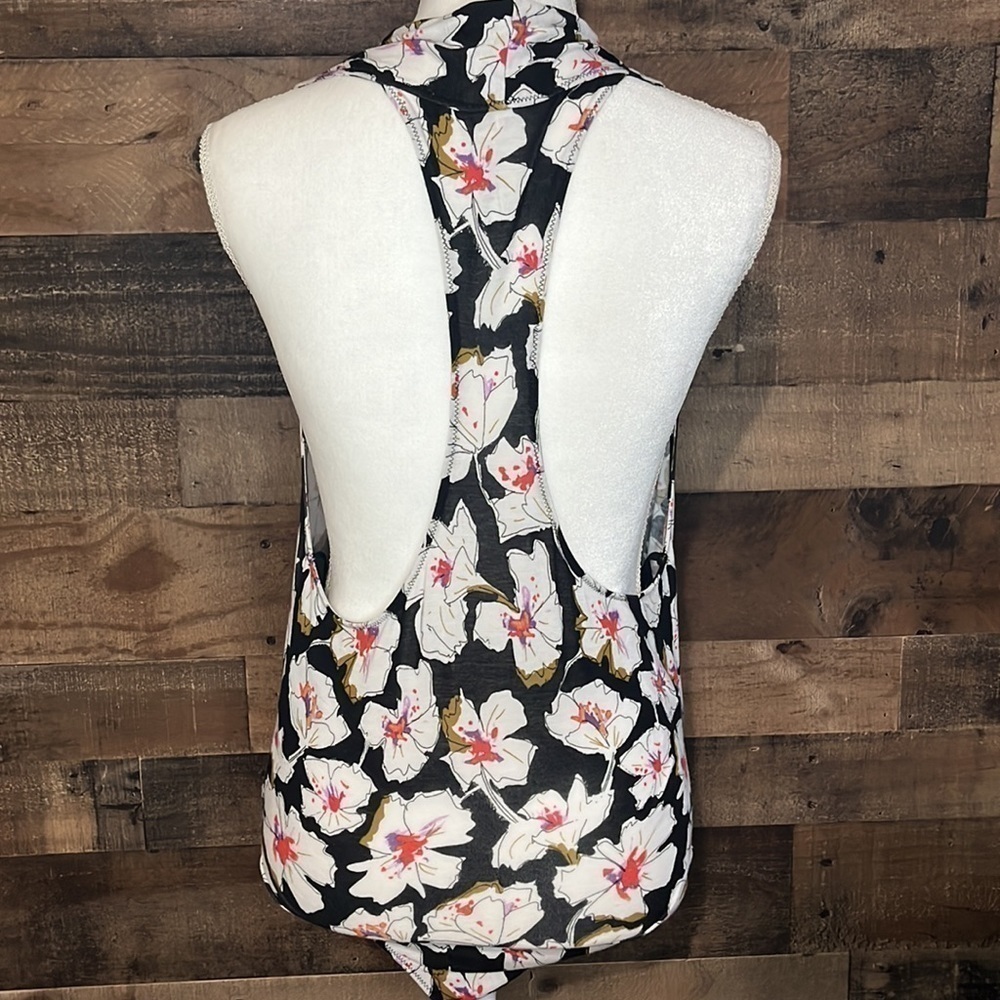 FREE PEOPLE | Sure Please Black Floral Bodysuit Size Medium - Picture 4 of 5